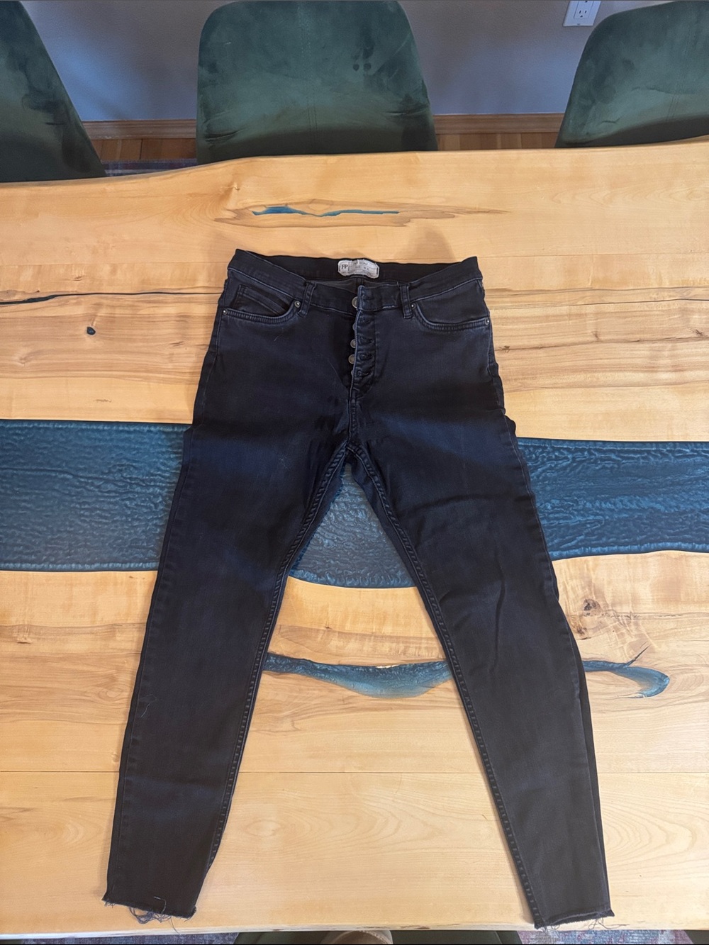 Free People Black High-Rise Skinny Jeans